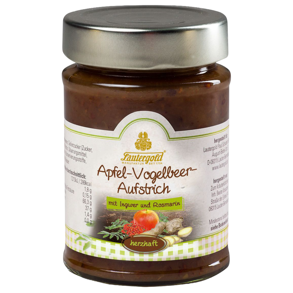 Apfel-Vogelbeer-Fruchtaufstrich mit Ingwer und Rosmarin