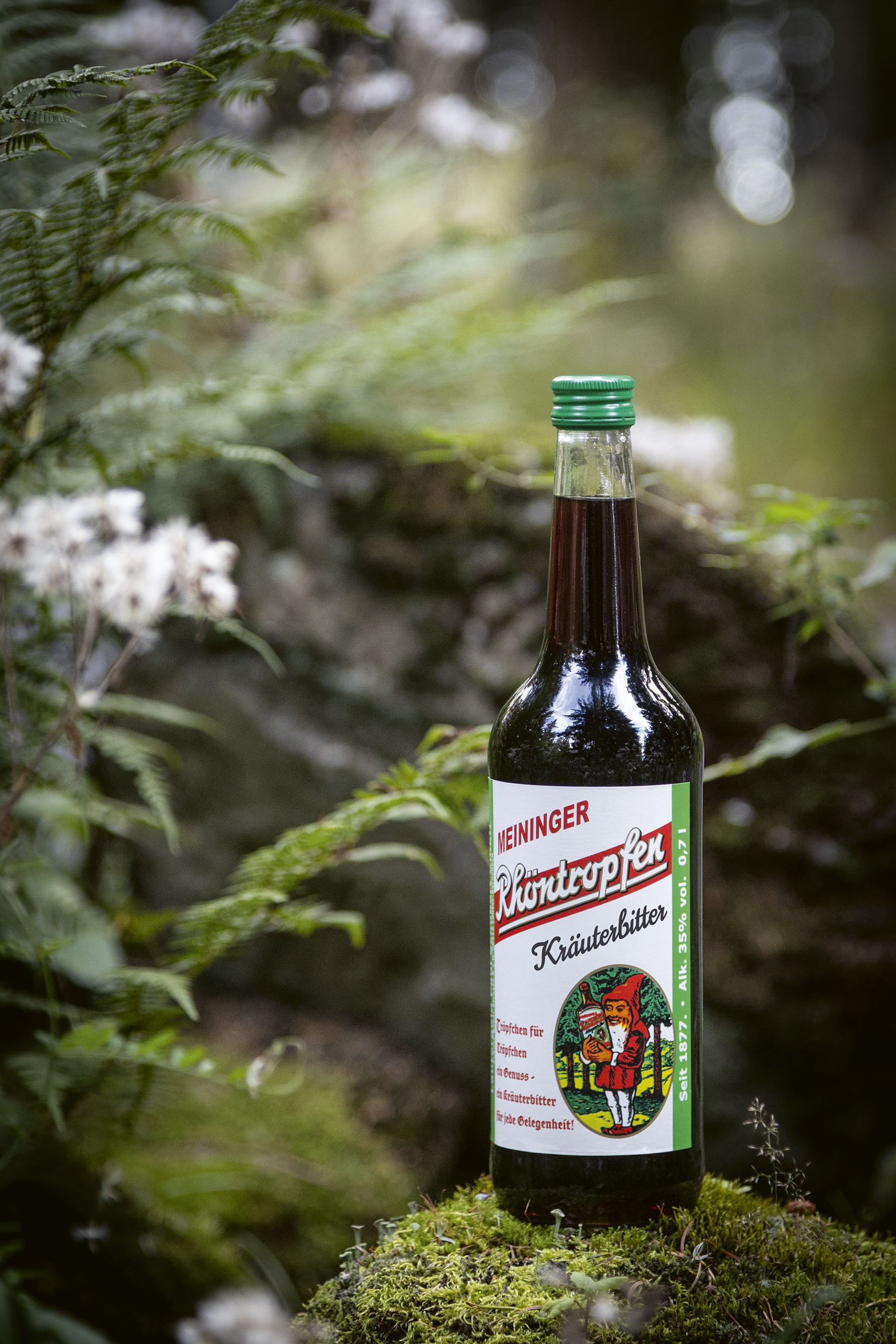 Meininger Rhöntropfen 35% vol. Rhöntropfen auf Moos