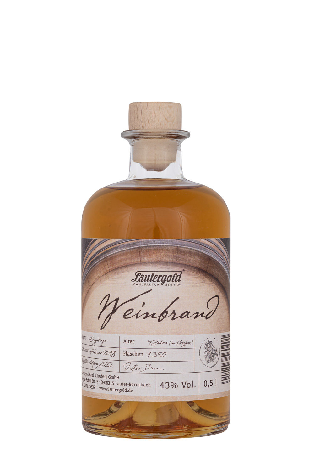 Weinbrand 43% vol. Lautergold Weinbrand