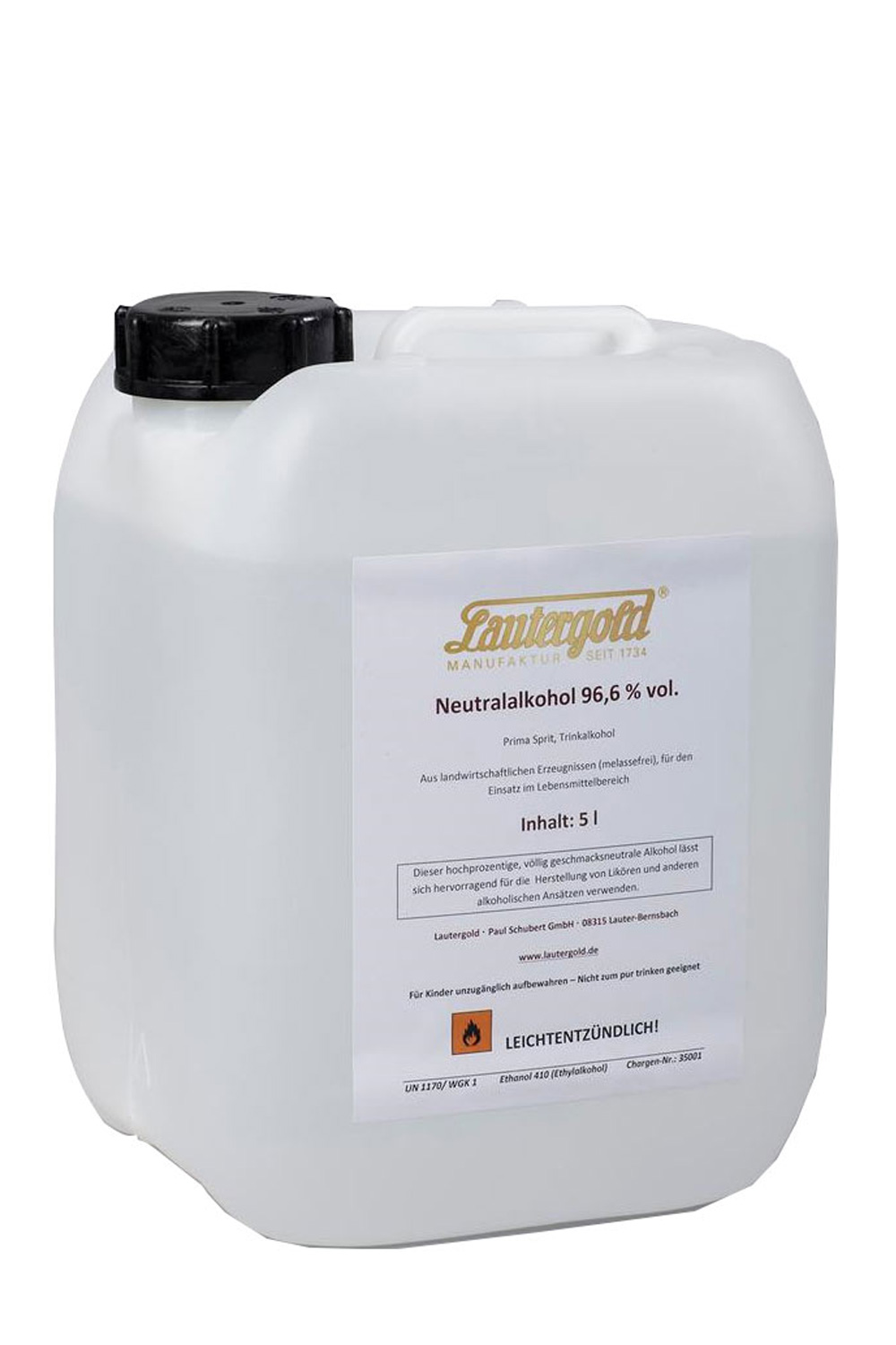 Neutralalkohol 96,6% vol. im Kanister Neutralalkohol