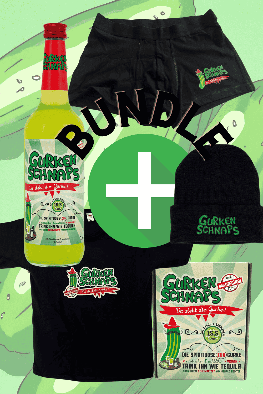 Fanbundle Gurkenschnaps + Drilling + Boxer + Shirt