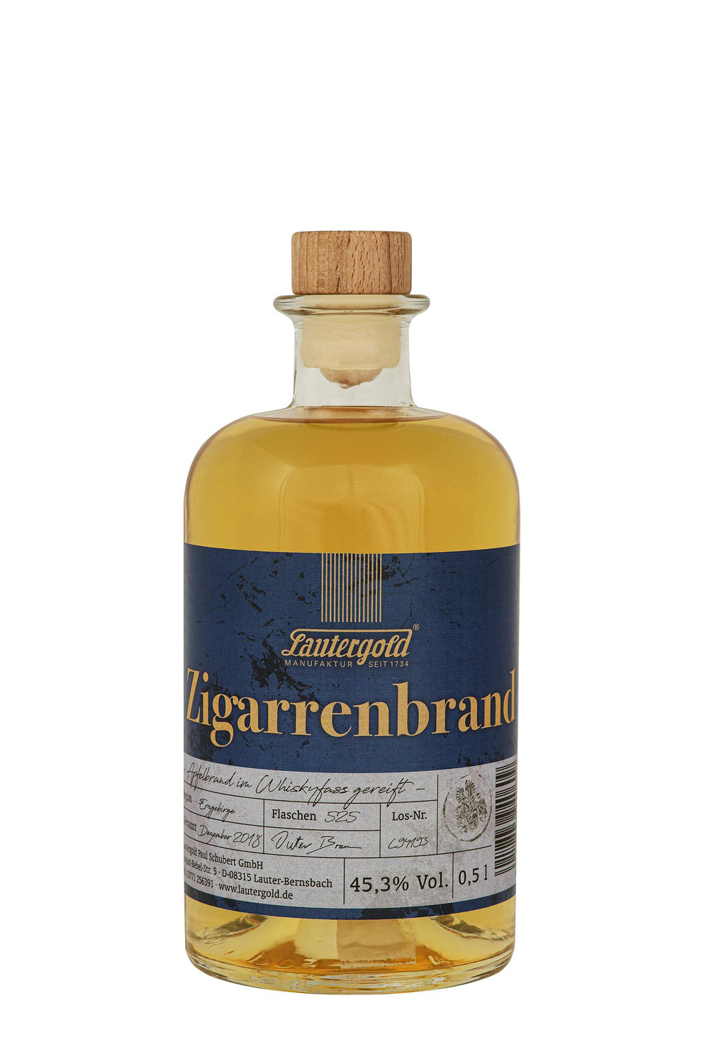 Lautergold Zigarrenbrand 0,5l 45,3% vol. Zigarrenbrand
