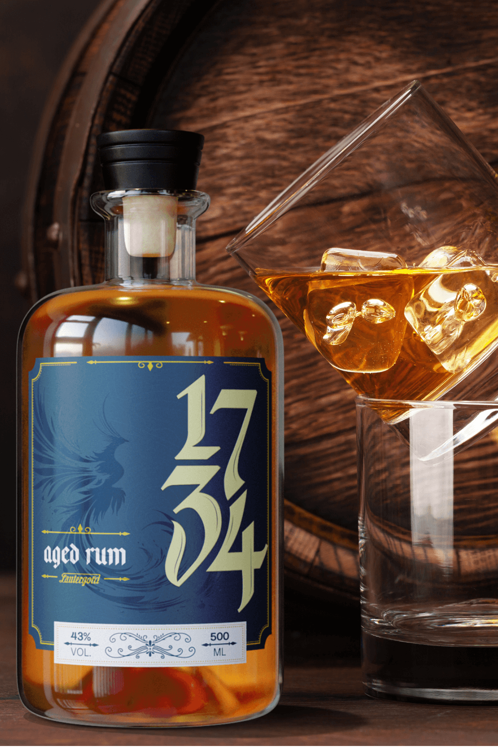 Aged Rum mit Glas