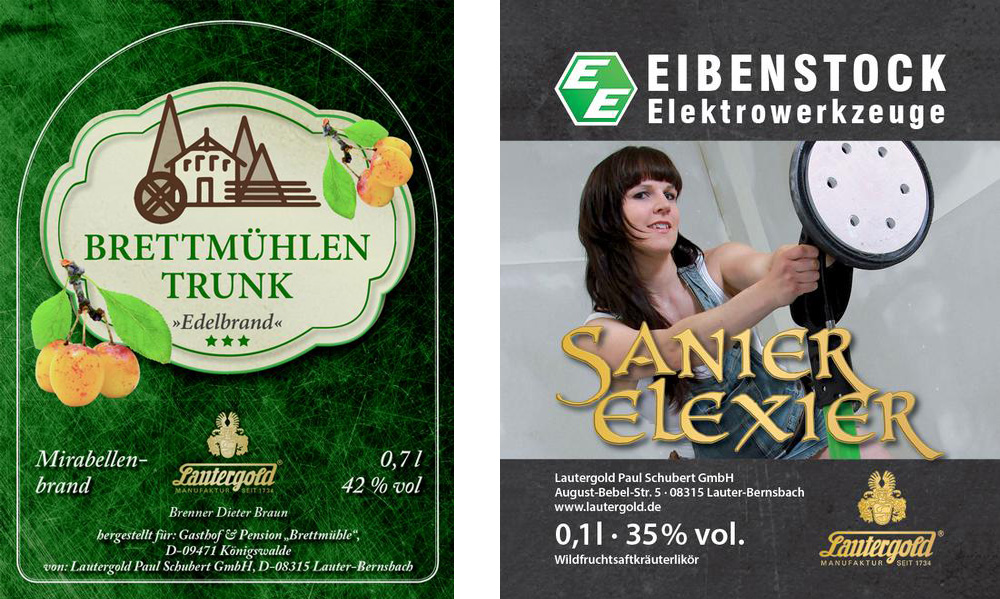 Sonderfüllungen Etiketten