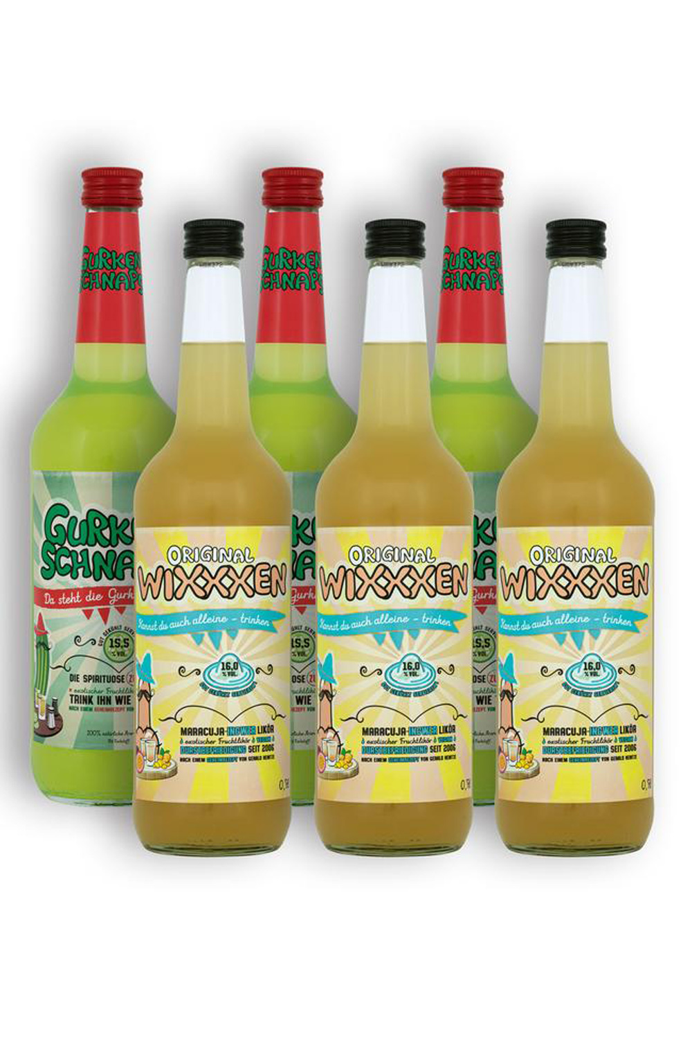 Aktionskiste SEXer Box - 6 Flaschen Gurkenschnaps WIXXXEN