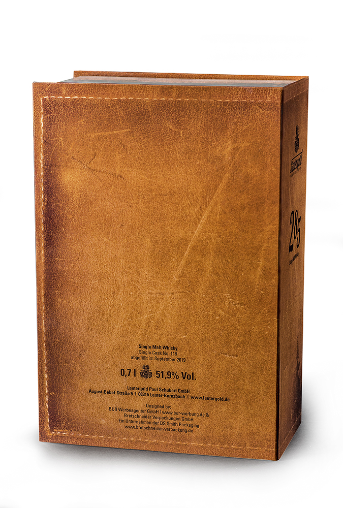 285 Single Malt Whisky Jubiläumsedition Whisky 285 Verpackung rückseite