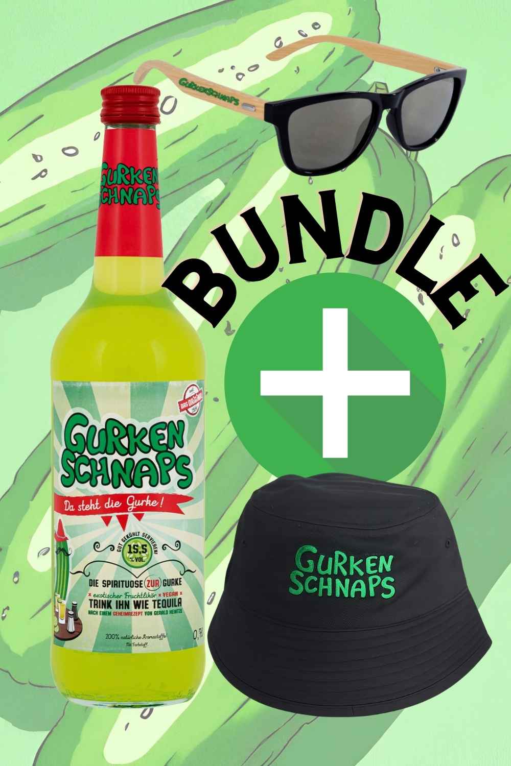 Malle Bundle Gurkenschnaps + Sonnenbrille + Bucket Hat